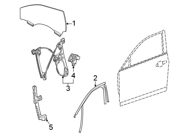 Diagram Front door. Glass & hardware. for your Chevrolet Spark  