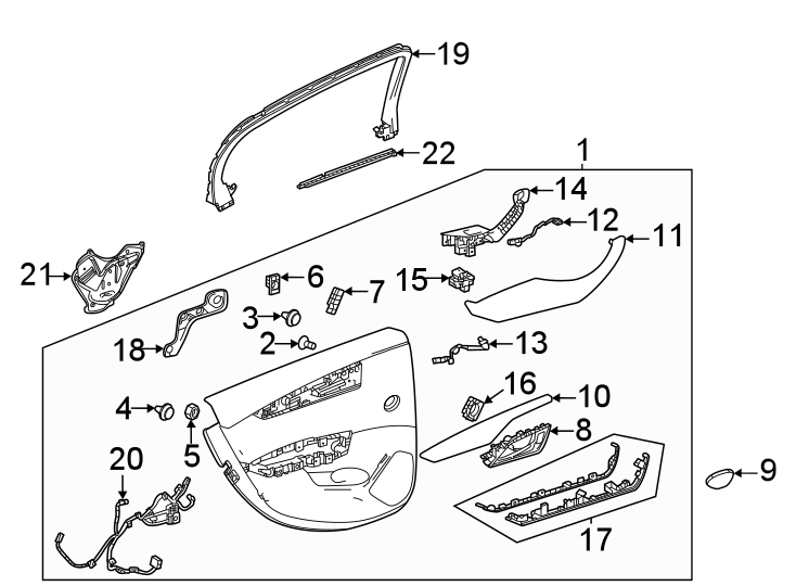 Diagram Rear door. Interior trim. for your 2002 Buick Century   