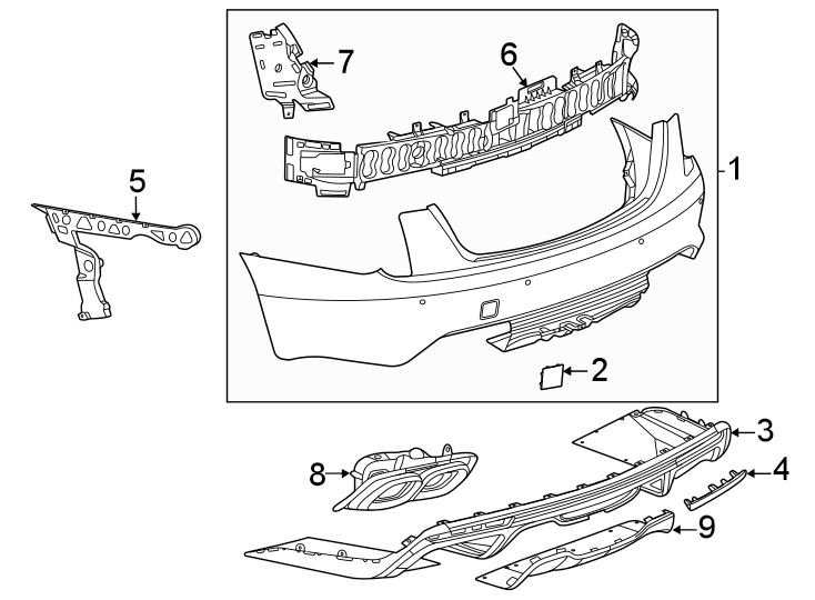 4Rear bumper. Bumper & components.https://images.simplepart.com/images/parts/motor/fullsize/BK20905.png