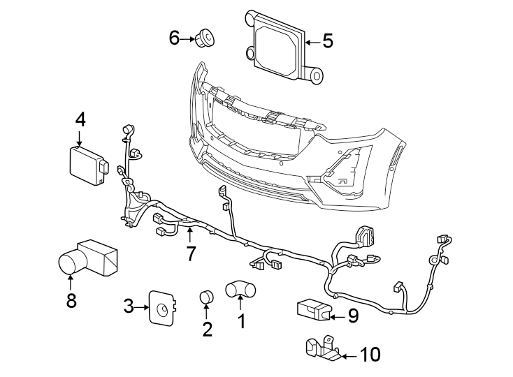 Front bumper & grille. Diagram