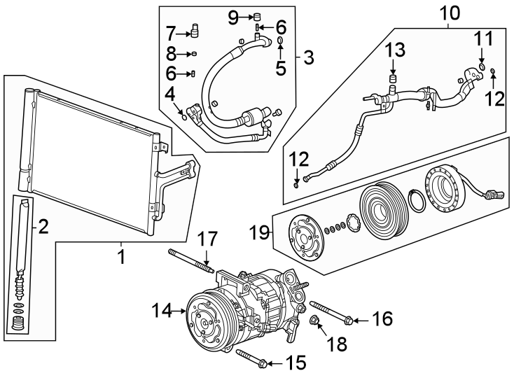 Diagram Air conditioner & heater. for your 2021 Chevrolet Camaro LT Coupe 2.0L Ecotec A/T 