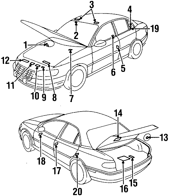 Diagram INFORMATION LABELS. for your 1999 Chevrolet Silverado   