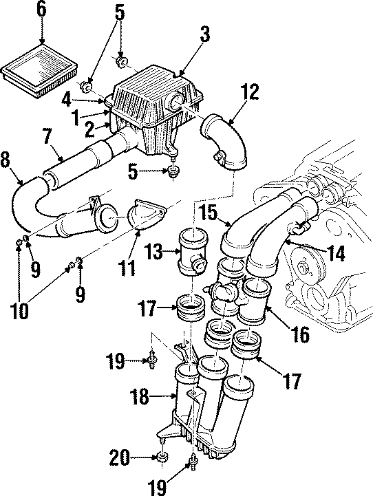 Diagram AIR INTAKE. for your 2020 Chevrolet Spark   