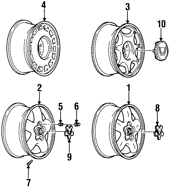 Diagram WHEELS. COVERS & TRIM. for your 2020 Chevrolet Malibu   