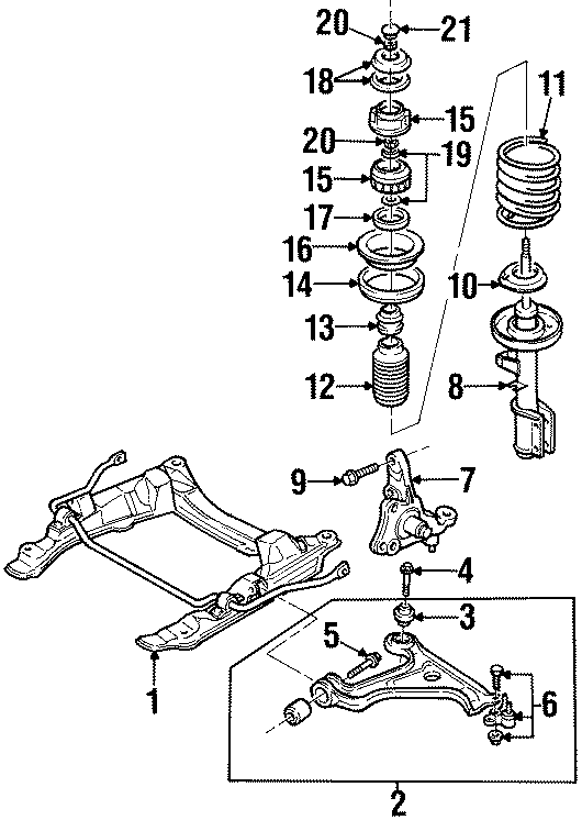 Diagram FRONT SUSPENSION. SUSPENSION COMPONENTS. for your 2012 GMC Sierra 2500 HD 6.0L Vortec V8 A/T RWD WT Standard Cab Pickup 