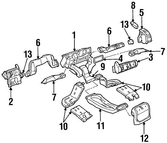 Diagram INSTRUMENT PANEL. DUCTS. for your 2017 Chevrolet Spark  LS Hatchback 