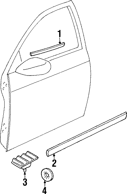 Diagram FRONT DOOR. EXTERIOR TRIM. for your 2024 Chevrolet Suburban    