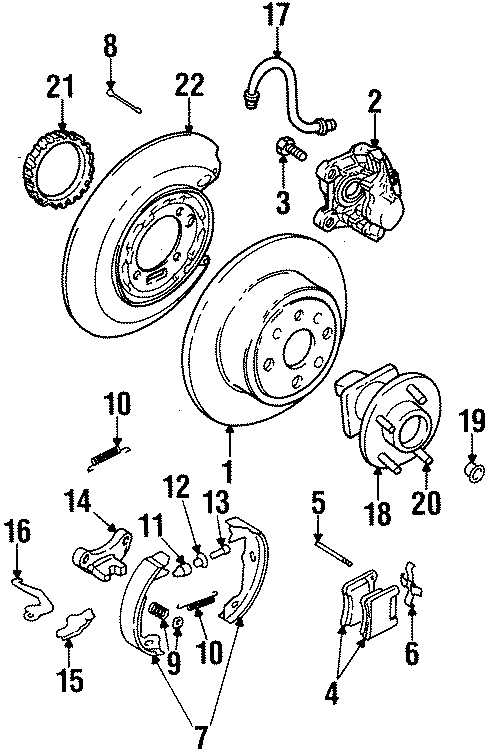 REAR SUSPENSION. BRAKE COMPONENTS.