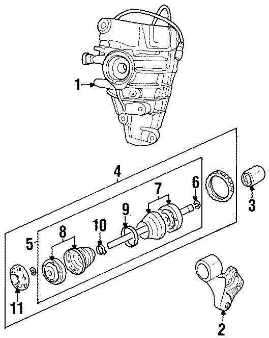 Diagram REAR SUSPENSION. AXLE & DIFFERENTIAL. for your 2012 GMC Sierra 2500 HD 6.6L Duramax V8 DIESEL A/T RWD WT Standard Cab Pickup Fleetside 