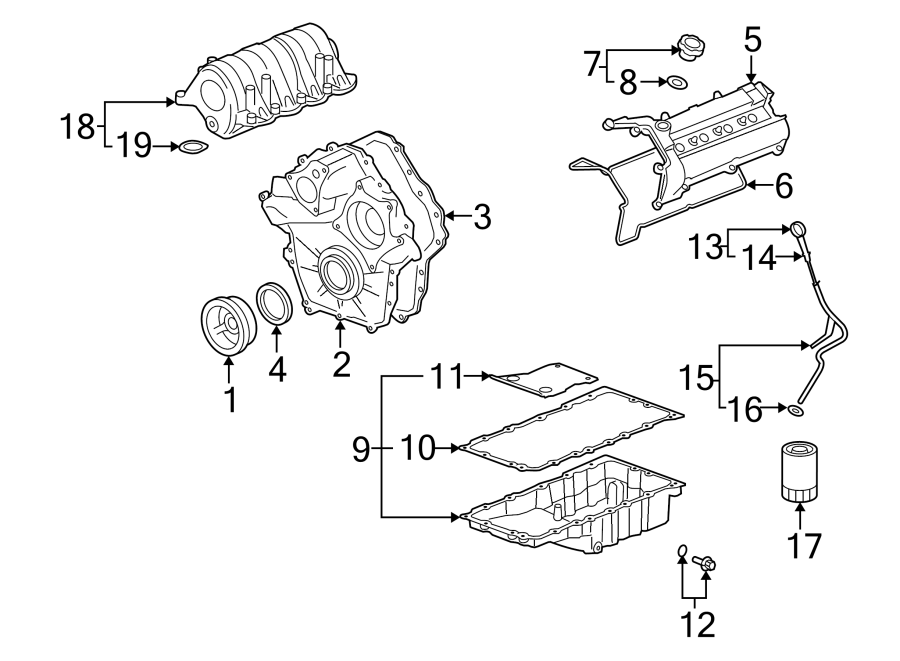 Diagram ENGINE PARTS. for your 2013 Chevrolet Impala   