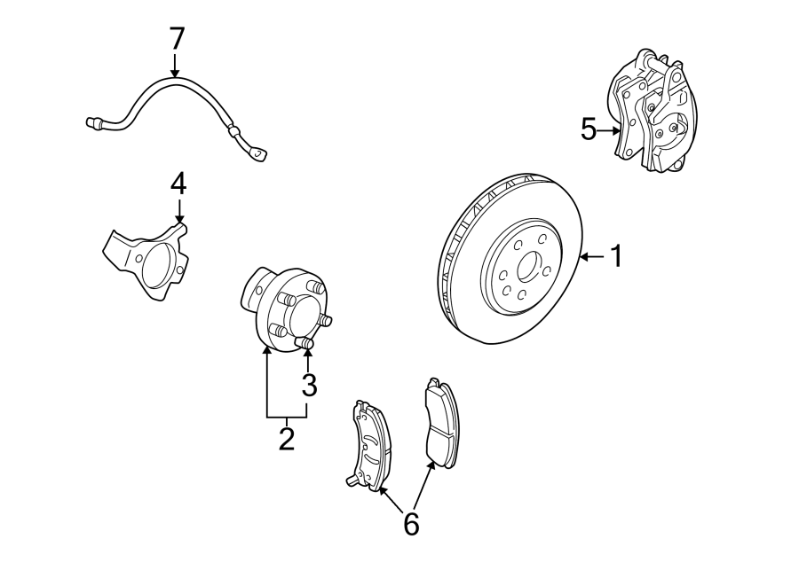 Diagram FRONT SUSPENSION. BRAKE COMPONENTS. for your 2002 GMC Sierra 2500 HD 6.0L Vortec V8 A/T RWD SL Standard Cab Pickup Fleetside 