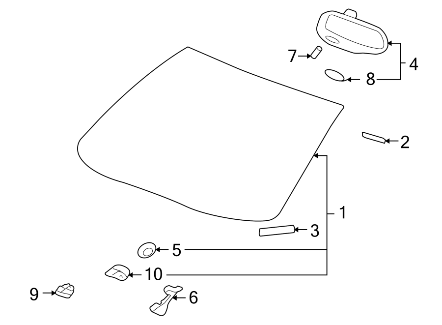 2Windshield. Glass.https://images.simplepart.com/images/parts/motor/fullsize/BL04235.png