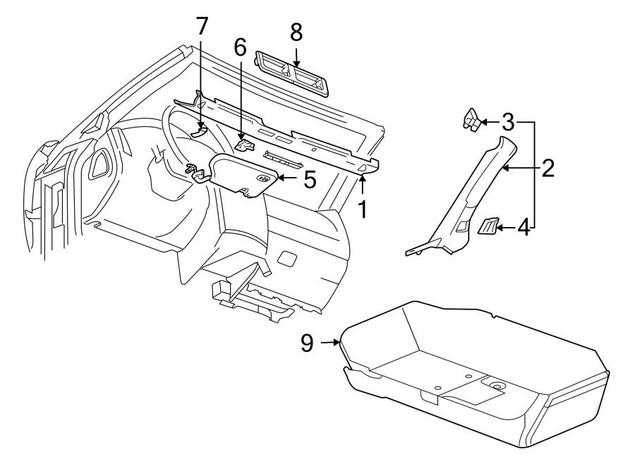 ROOF. INTERIOR TRIM. Diagram