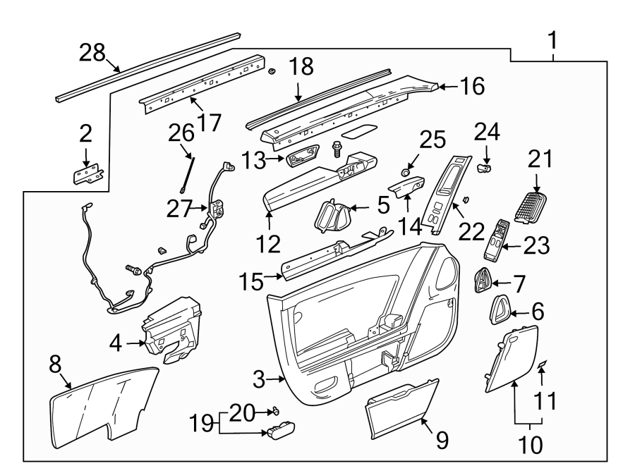 Diagram Interior trim. for your 2024 Cadillac XT4   