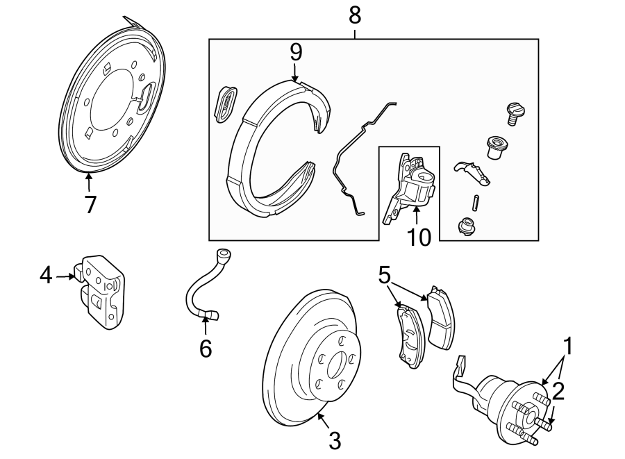 2REAR SUSPENSION. BRAKE COMPONENTS.https://images.simplepart.com/images/parts/motor/fullsize/BL04400.png