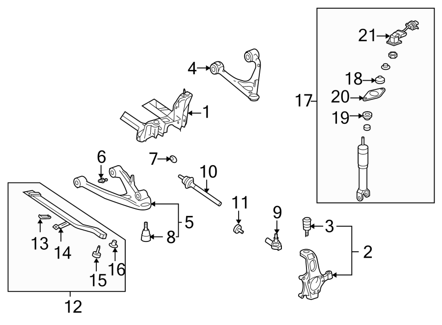 Diagram REAR SUSPENSION. SUSPENSION COMPONENTS. for your 2012 GMC Sierra 2500 HD 6.6L Duramax V8 DIESEL A/T RWD WT Extended Cab Pickup Fleetside 