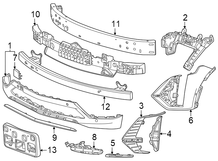 8Front bumper & grille. Bumper & components.https://images.simplepart.com/images/parts/motor/fullsize/BL23005.png