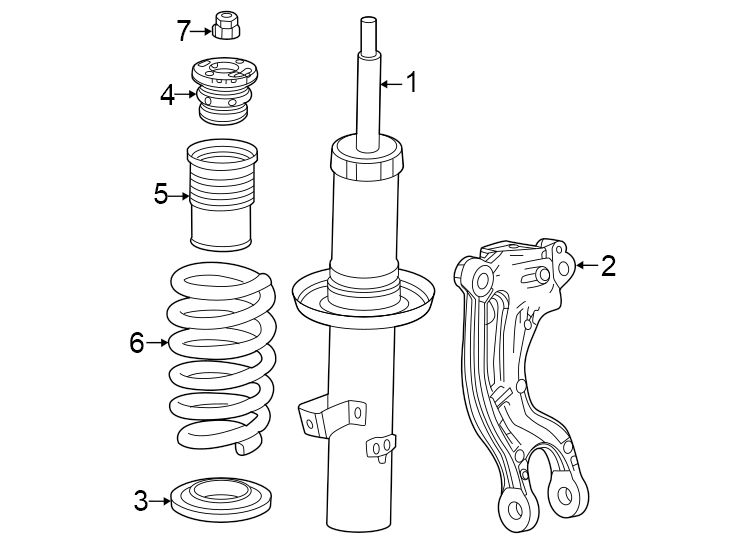 Diagram Front suspension. Struts & components. for your 2015 GMC Sierra 2500 HD 6.0L Vortec V8 A/T 4WD SLE Standard Cab Pickup 