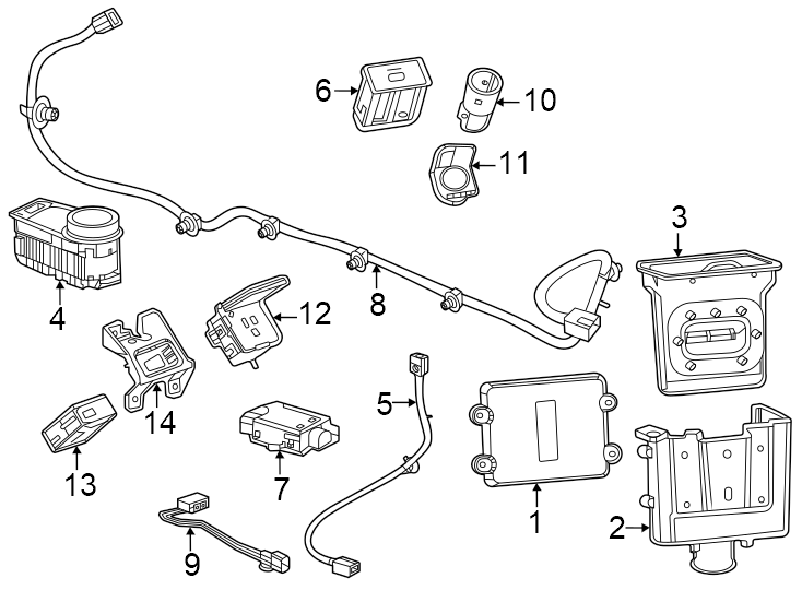 Diagram Console. Electrical components. for your Cadillac ATS  