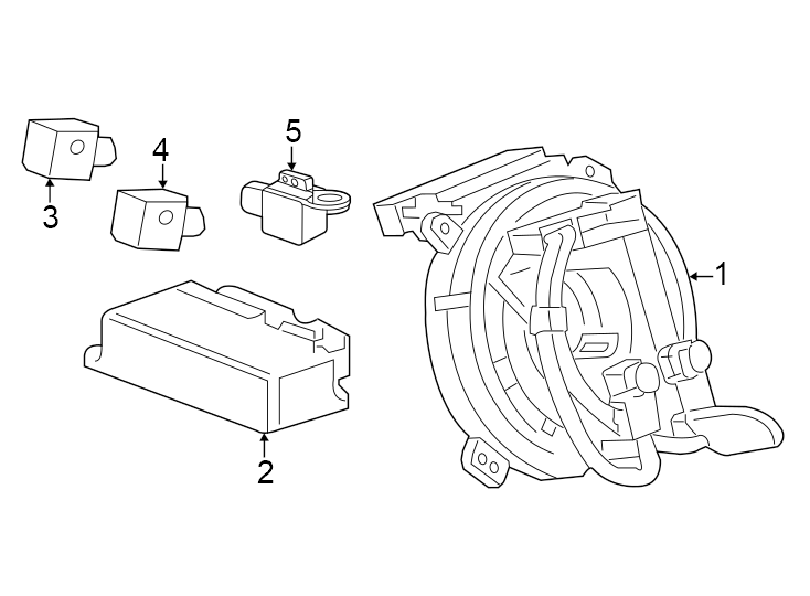 Diagram Restraint systems. Air bag components. for your 2021 Chevrolet Express 2500   