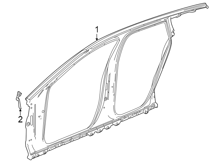 Diagram Pillars. Rocker & floor. Aperture panel. for your 2021 GMC Sierra 2500 HD  SLE Extended Cab Pickup Fleetside 