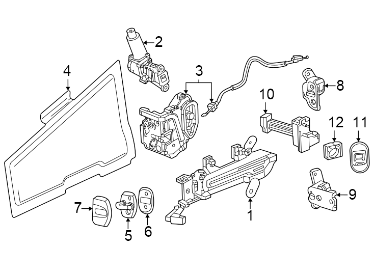 Diagram Front door. Lock & hardware. for your 2016 Chevrolet Cruze Limited LS Sedan 1.8L Ecotec FLEX A/T 