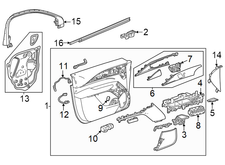 16Front door. Interior trim.https://images.simplepart.com/images/parts/motor/fullsize/BL23505.png