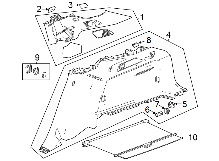 Diagram Quarter panel. Interior trim. for your 2002 GMC Sierra 3500 6.0L Vortec V8 A/T RWD SLE Standard Cab Pickup 