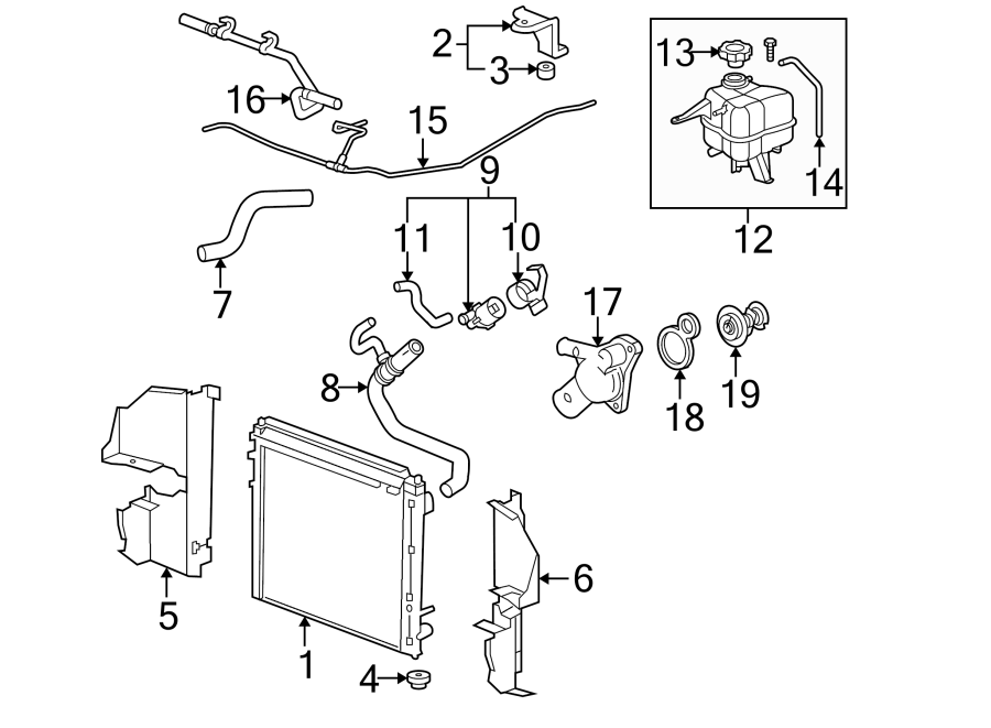 Diagram Radiator & components. for your 1995 Chevrolet Blazer   