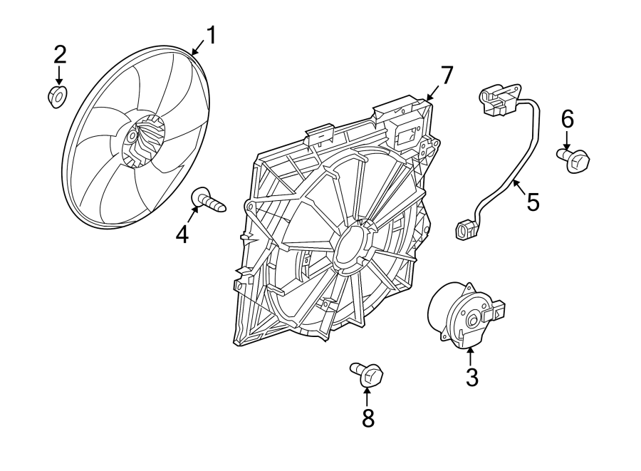 Diagram COOLING FAN. for your 2021 GMC Sierra 2500 HD 6.6L Duramax V8 DIESEL A/T RWD SLT Crew Cab Pickup 