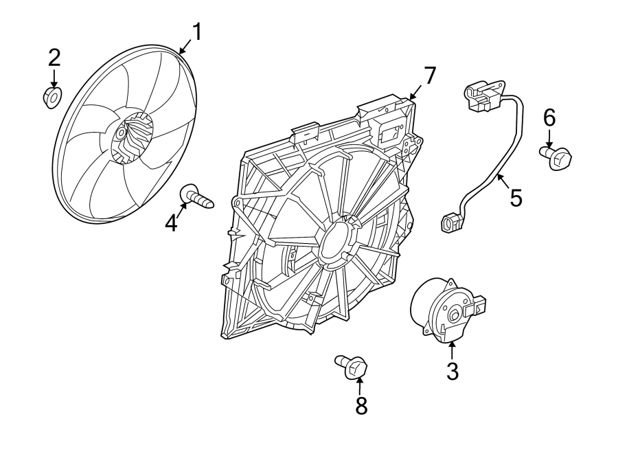 Diagram COOLING FAN. for your 2021 GMC Sierra 2500 HD 6.6L Duramax V8 DIESEL A/T RWD SLT Crew Cab Pickup 