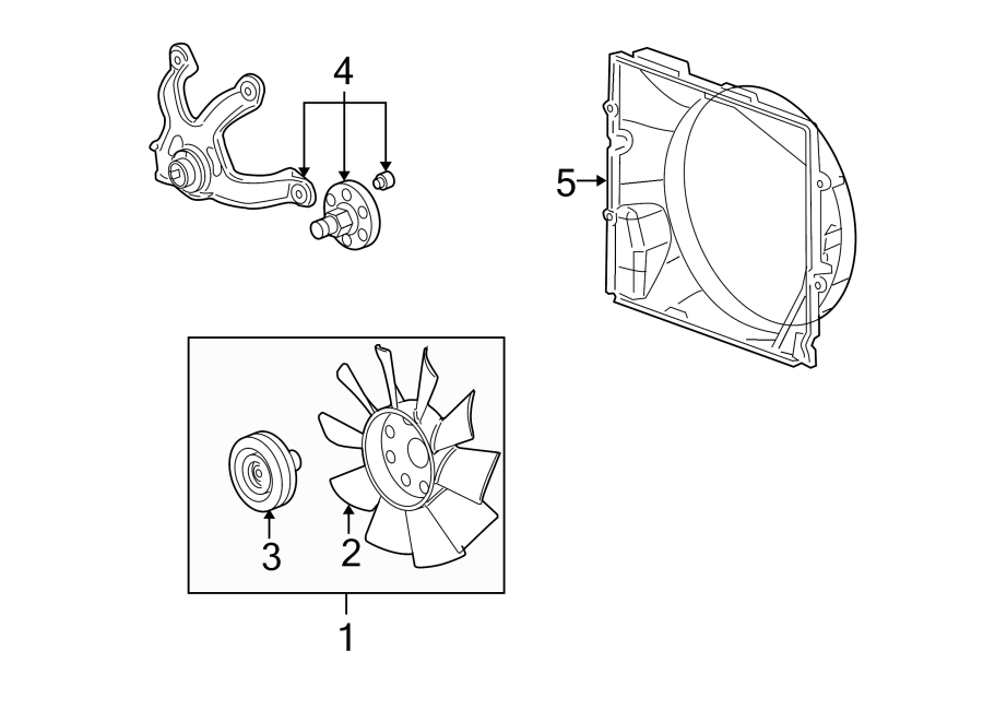 1Front suspension. Cooling fan.https://images.simplepart.com/images/parts/motor/fullsize/BN04065.png