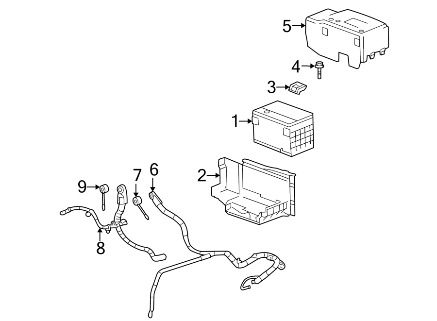 Diagram BATTERY. for your 2010 Cadillac SRX   