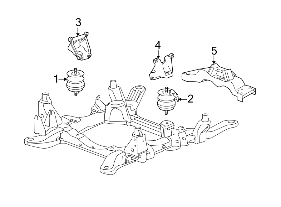 Diagram ENGINE & TRANS MOUNTING. for your 2013 Chevrolet Express 3500 Base Standard Cargo Van 6.0L Vortec V8 CNG A/T 