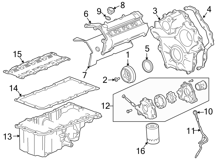 Diagram ENGINE PARTS. for your Chevrolet