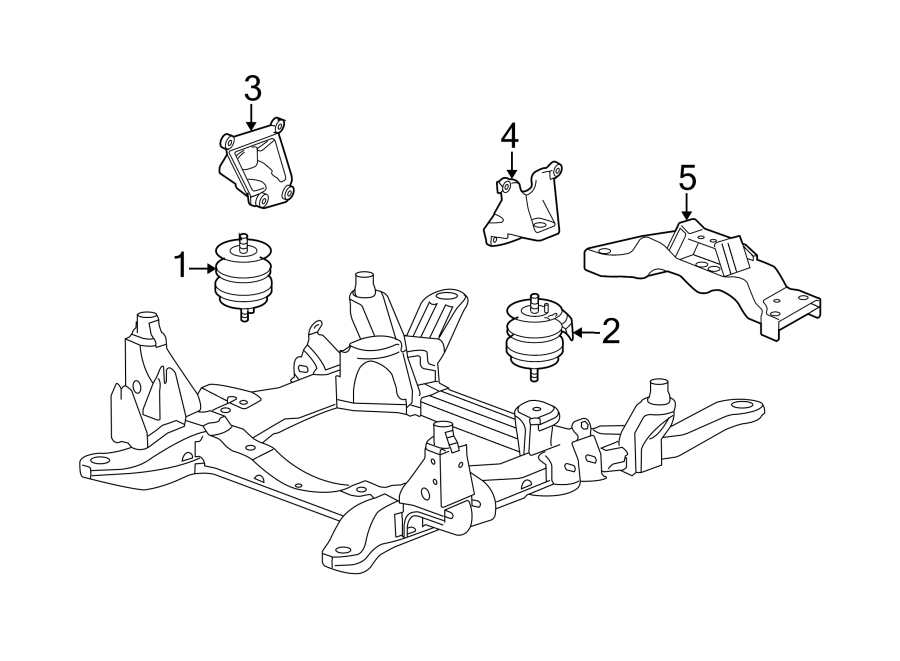 Diagram ENGINE & TRANS MOUNTING. for your 2013 Chevrolet Express 3500 Base Standard Cargo Van 6.0L Vortec V8 CNG A/T 