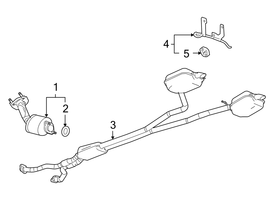 Diagram EXHAUST SYSTEM. EXHAUST COMPONENTS. for your 2022 Chevrolet Camaro  ZL1 Convertible 