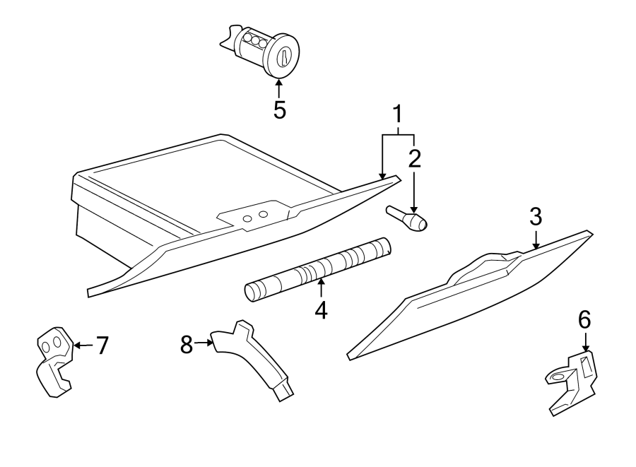 Diagram INSTRUMENT PANEL. GLOVE BOX. for your 2015 Chevrolet Impala   