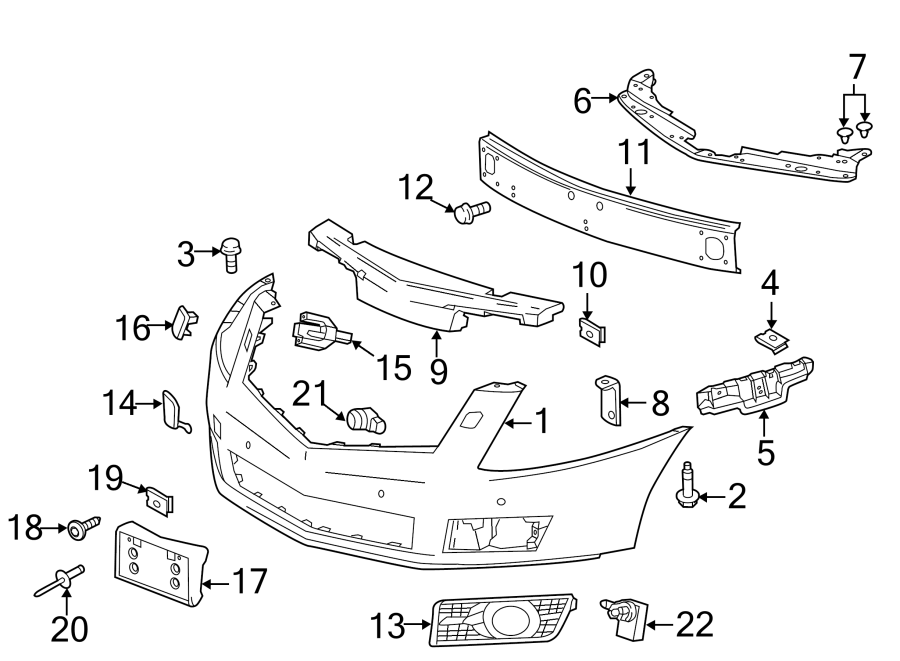 Diagram FRONT BUMPER & GRILLE. BUMPER & COMPONENTS. for your 2010 Chevrolet Suburban 2500 LT Sport Utility  