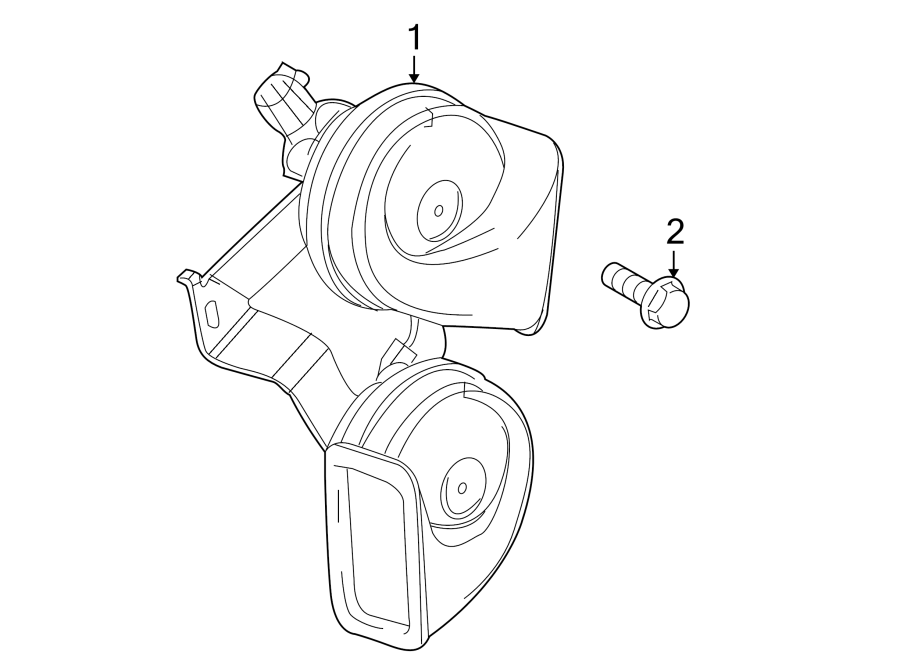 Diagram HORN. for your 2021 Cadillac XT4 Premium Luxury Sport Utility  