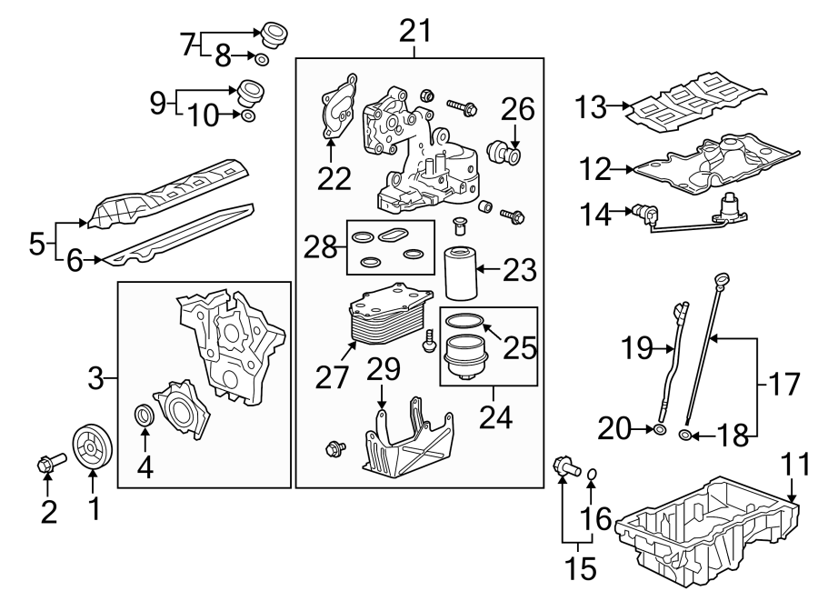 Diagram ENGINE / TRANSAXLE. ENGINE PARTS. for your 2019 Chevrolet Corvette   