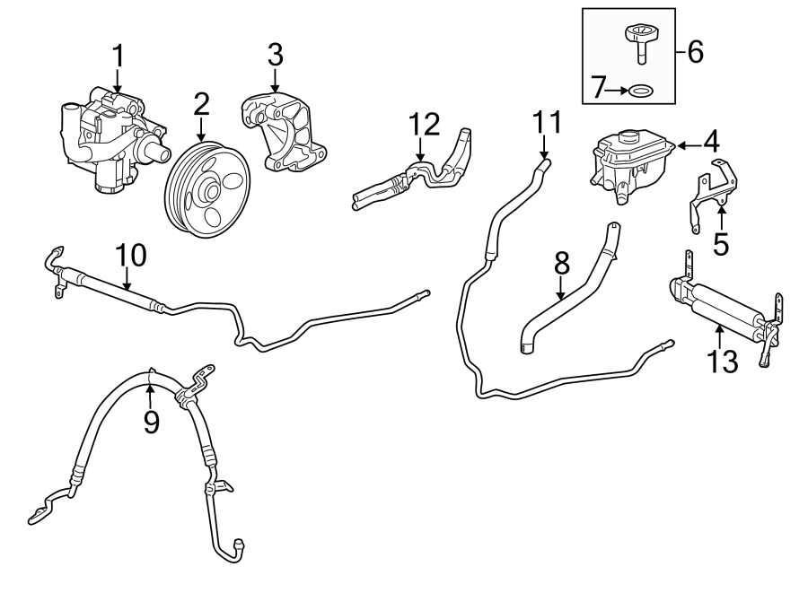 STEERING GEAR & LINKAGE. PUMP & HOSES. Diagram