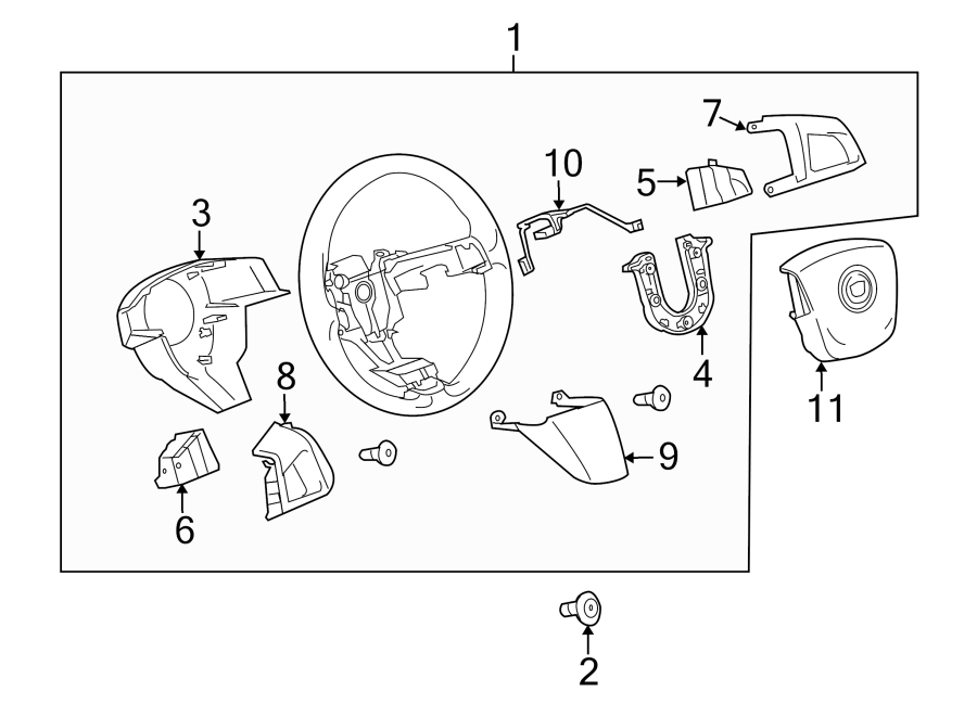 Diagram STEERING WHEEL & TRIM. for your 2021 Chevrolet Corvette   