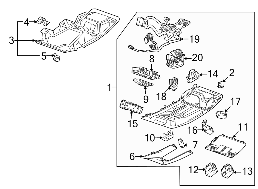 Diagram overhead console. for your 2005 Chevrolet Aveo    