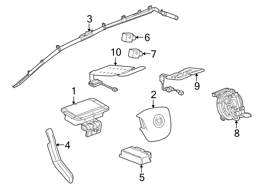 Diagram RESTRAINT SYSTEMS. AIR BAG COMPONENTS. for your 2018 Chevrolet Silverado   