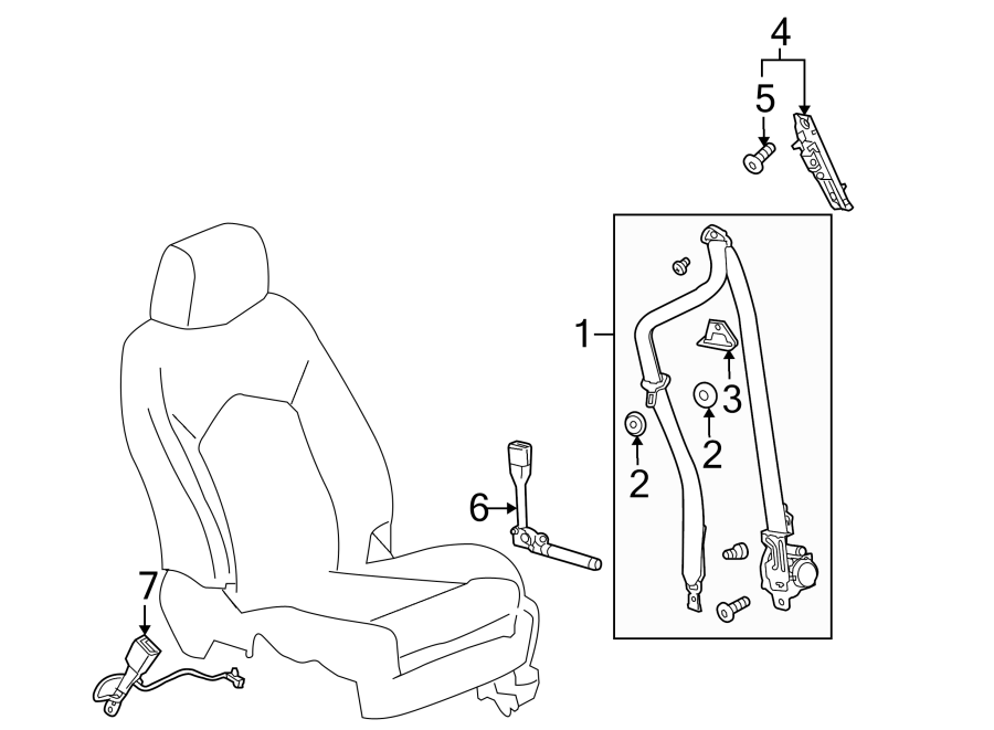 RESTRAINT SYSTEMS. FRONT SEAT BELTS. Diagram