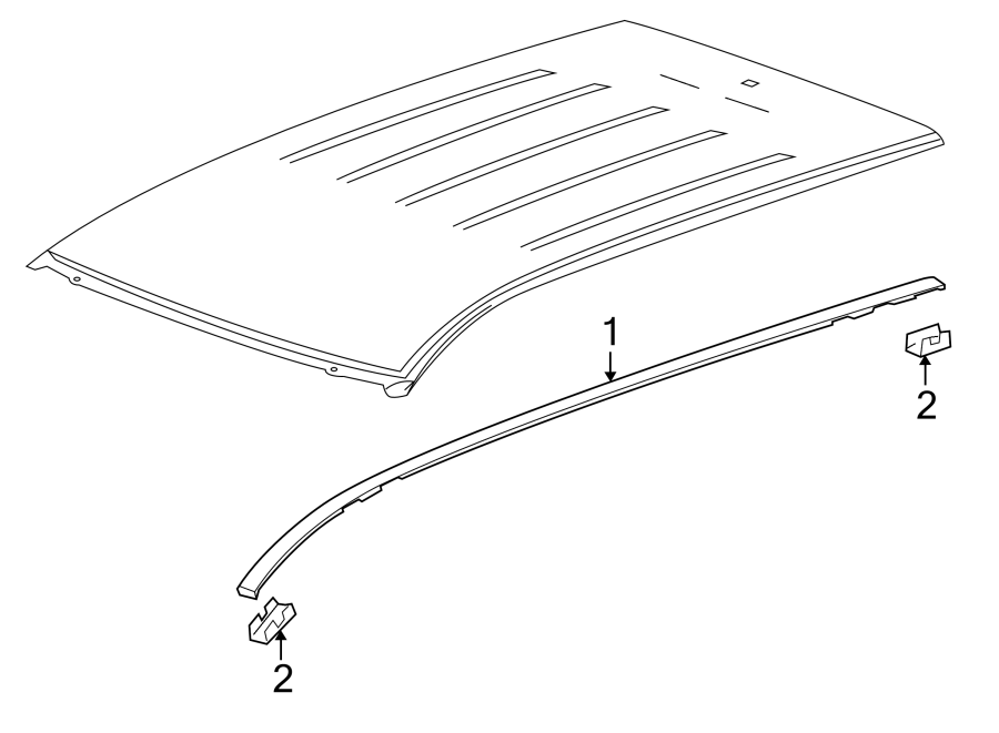 Diagram ROOF. EXTERIOR TRIM. for your 2021 Chevrolet Camaro  LT1 Coupe 