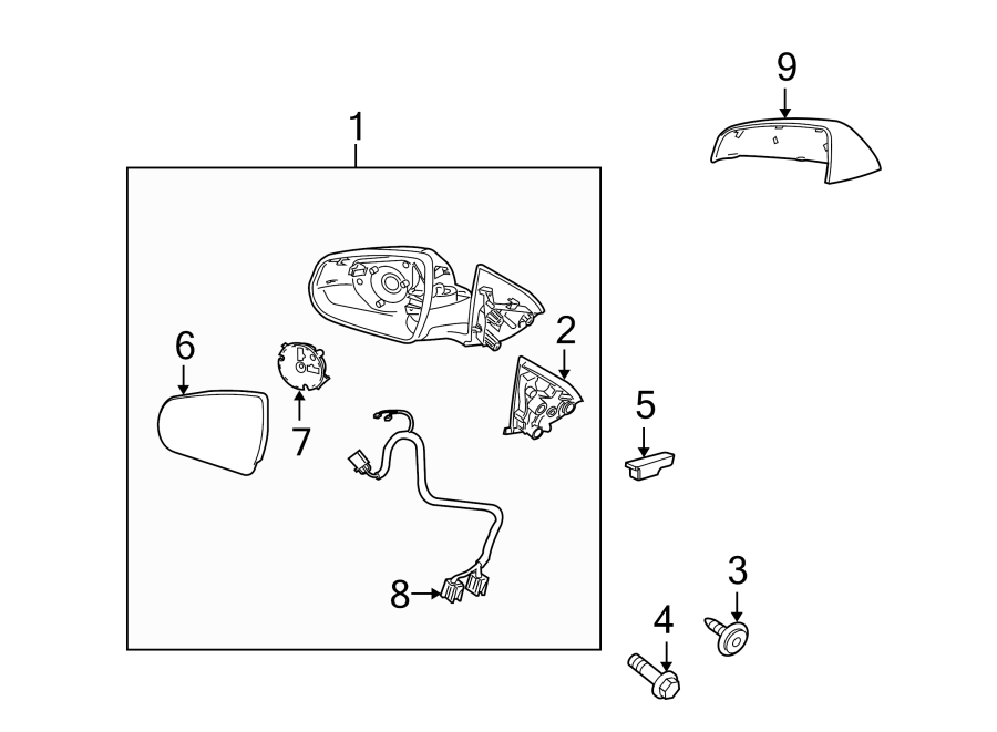 Diagram FRONT DOOR. OUTSIDE MIRRORS. for your 1986 Buick Century   