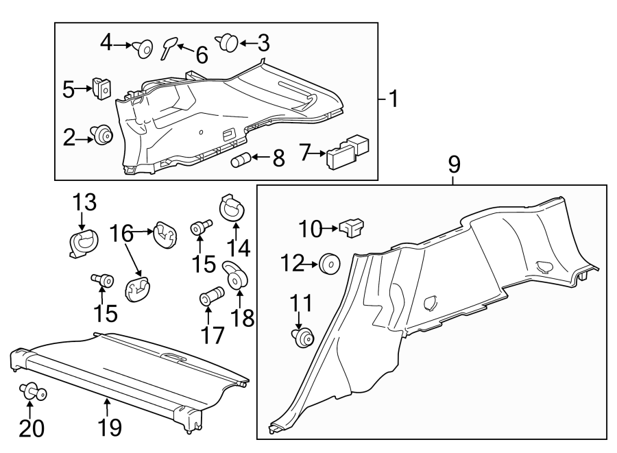 Diagram Quarter panel. Interior trim. for your 2005 Chevrolet Impala   