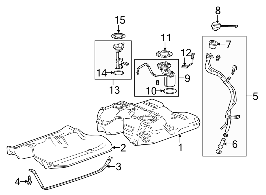 Diagram FUEL SYSTEM COMPONENTS. for your 2014 GMC Yukon   